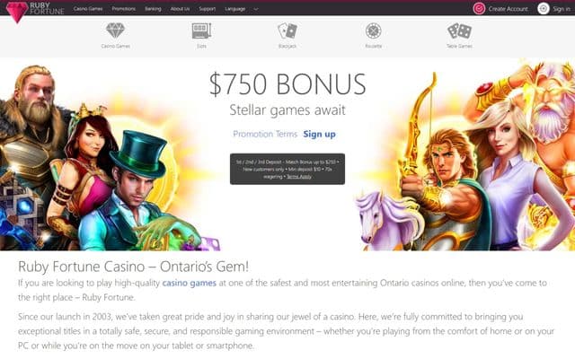 Ruby Fortune Homepage Image