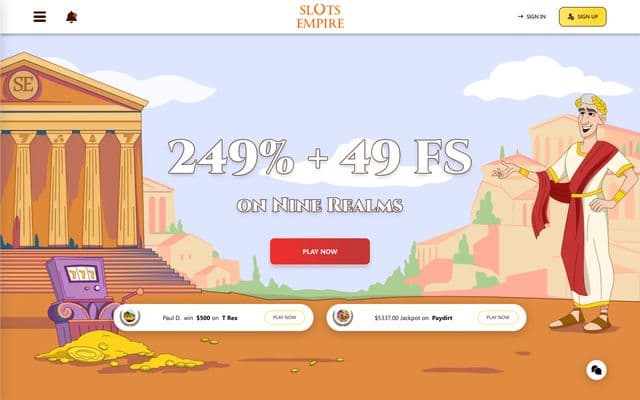 Slots Empirehome screen