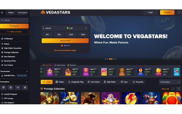 Vegastarshome screen