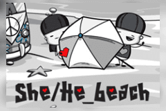 She/He Beach logo