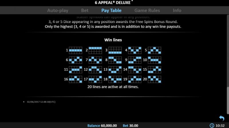 Paylines 1-20