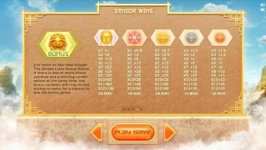 slot game senior symbols paytable
