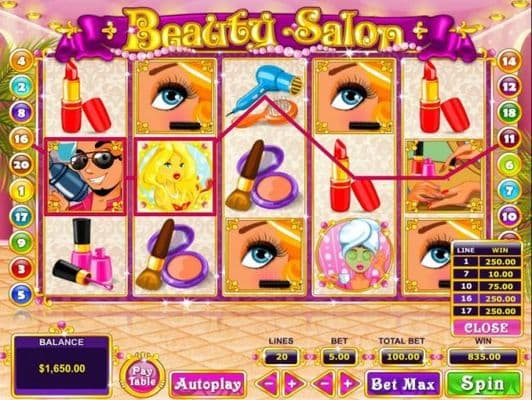 An 835.00 big win triggered by multiple winning combinations