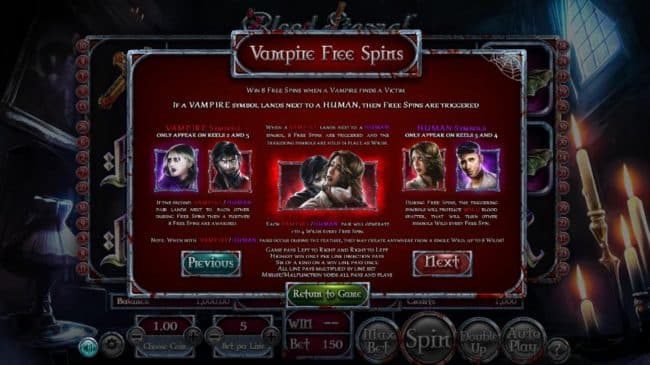 Vampire Free Spins Rules