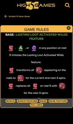 Lasting Loot Wilds Feature