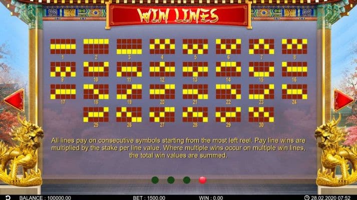 Paylines 1-30