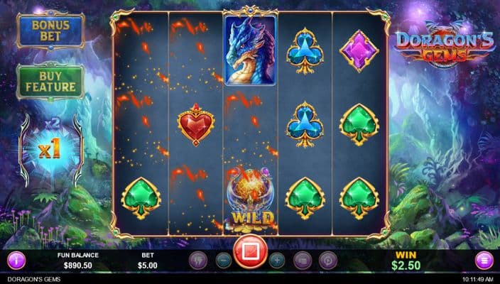 Winning symbol combinations are removed and new symbols drop in place