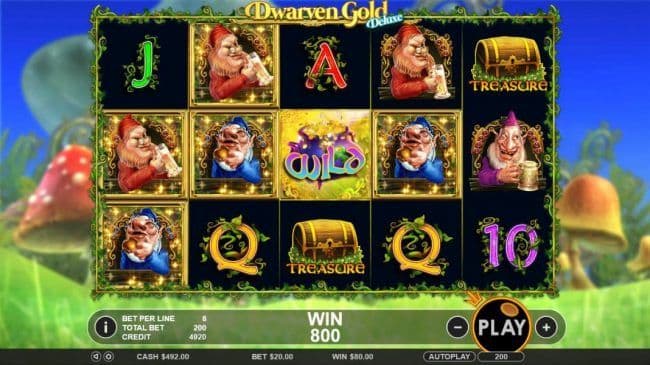 Multiple winning paylines triggers a 800 coin big win!
