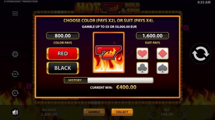 Gamble feature is available after every win