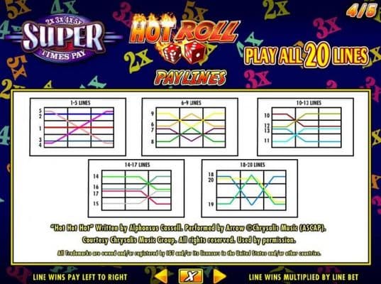 Payline Diagrams 1-20