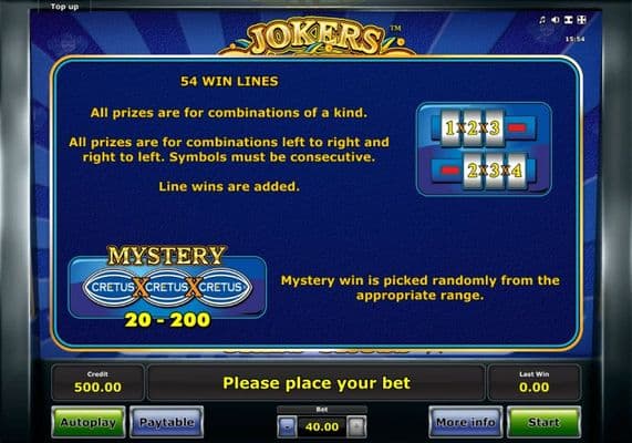 54 Way Win Lines