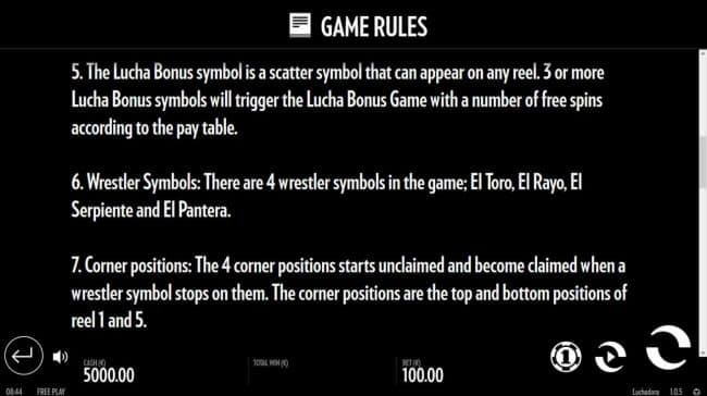 General Game Rules - Lucha Bonus, Wrestler Bonus and Corner Positions