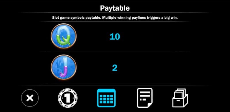 Paytable - Low Value Symbols