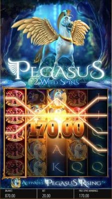 Wild Spin triggers a 170 credit jackpot