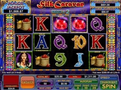 free games feature - $1311 big win triggered by multiple winning paylines