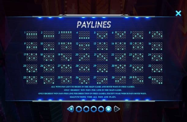 Paylines 1-40