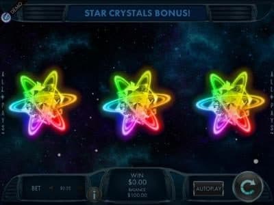 Star Crystal Bonus - select one star to reveal a prize award.