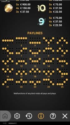 Paylines 1-25