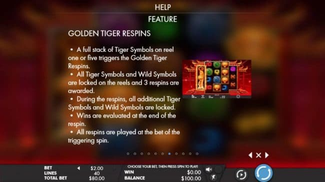 Golden Tiger Respins Rules