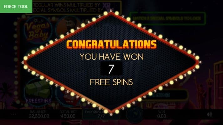 7 Free Spins Awarded
