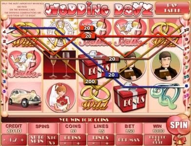 multiple winning paylines triggers a 1030 coin jackpot