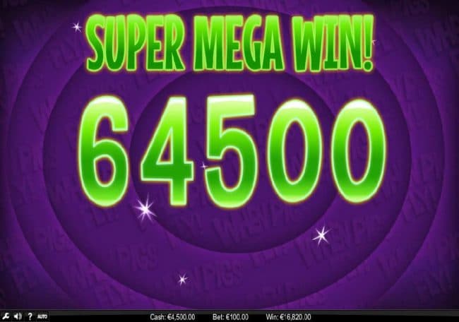 A 64500 coin Super Mega Win registered during the Free Games Feature, WOW!