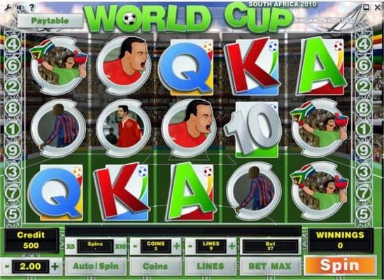 Main game board featuring five reels and 9 paylines with a $90,000 max payout.