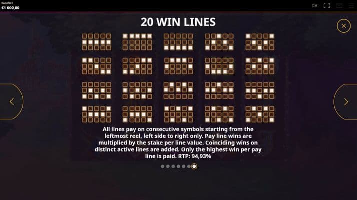 Paylines 1-20