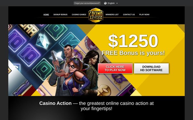 Casino Actionhome screen