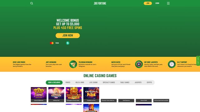 Joe Fortune Casino Screenshot