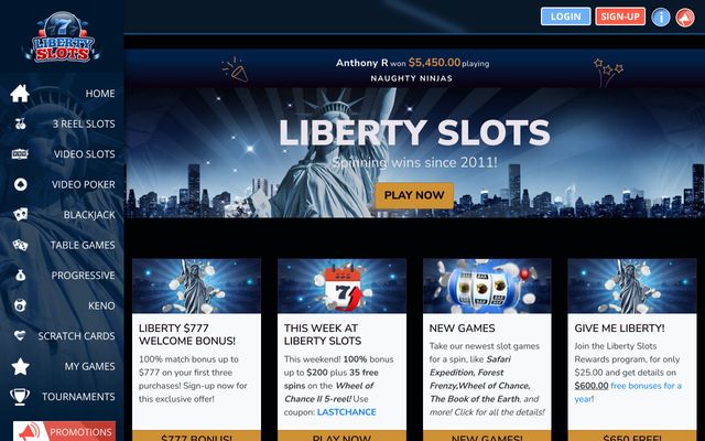 Liberty Slotshome screen
