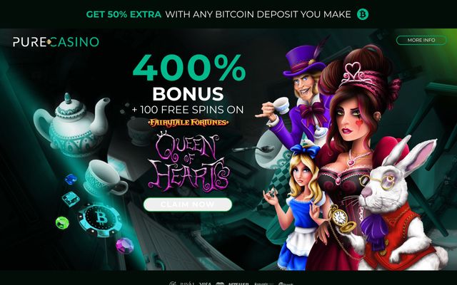 Pure Casino Homepage Interface