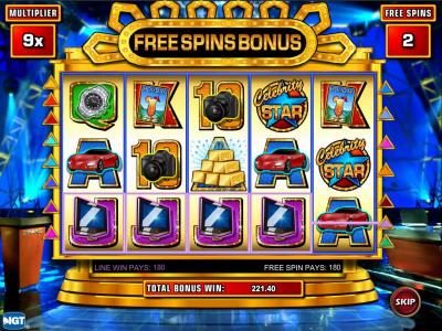 Free Spins game board.