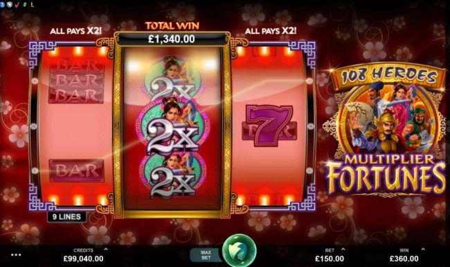 Re-spin feature pays out a 1340 coin big win