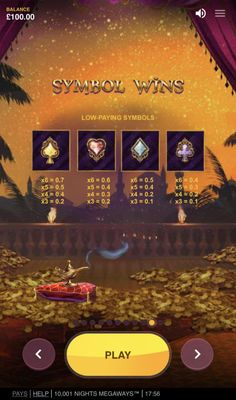 Low Value Symbols Paytable