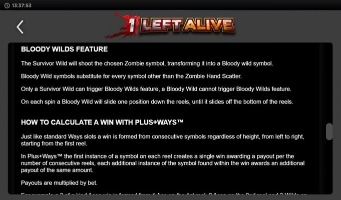 1 Left Alive :: Feature Rules