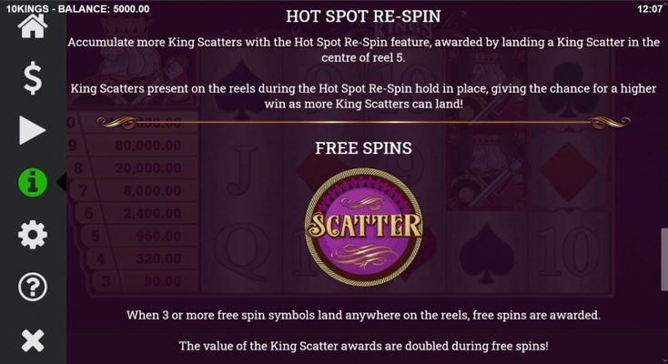 10 Kings :: Free Spin Feature Rules