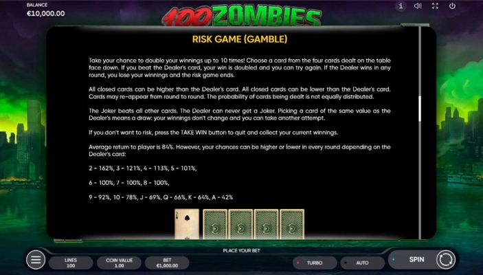 100 Zombies :: Gamble feature