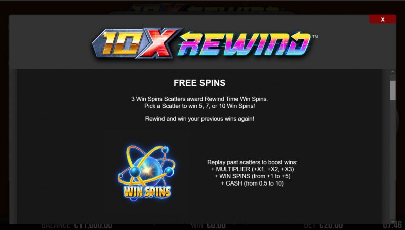 10X Rewind :: Free Spin Feature Rules