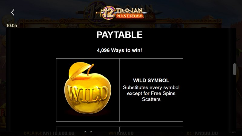 12 Trojan Mysteries :: Wild Symbol Rules