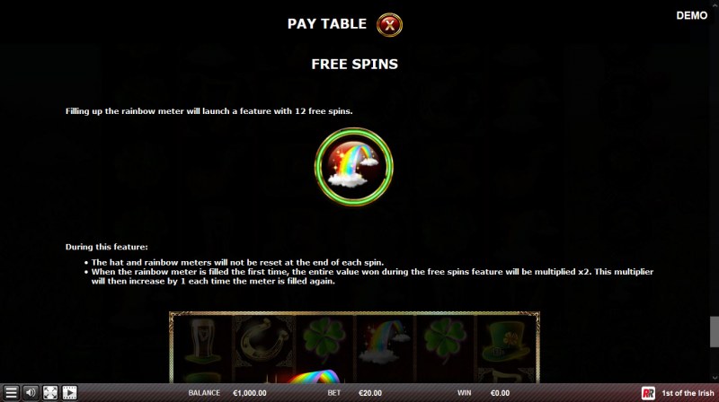 1st of the Irish :: Free Spin Feature Rules