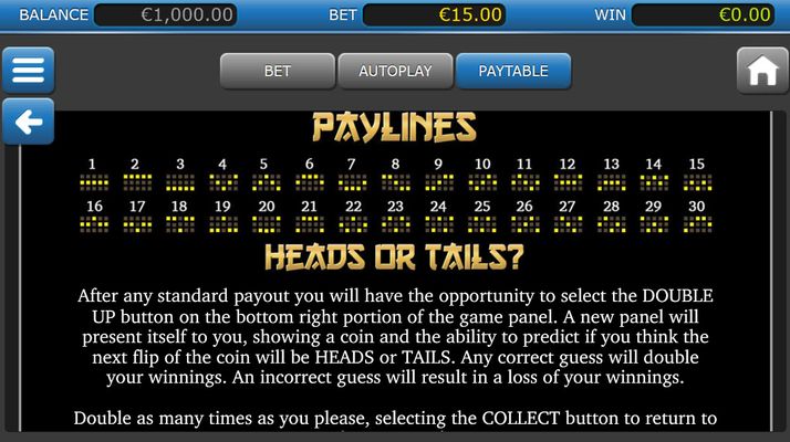 Paylines 1-30
