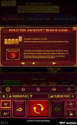 Hold the Jackpot Bonus Game