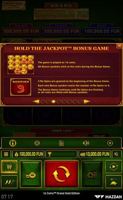 Hold the Jackpot Bonus Game