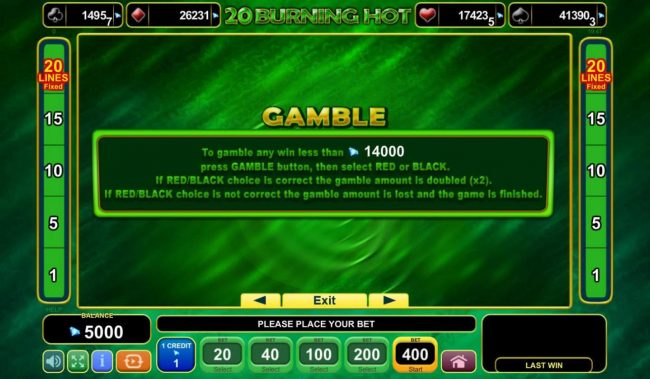 Gamble Feature Rules