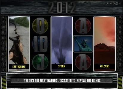 bonus feature game board - predict the next natural desaster to reveal the bonus