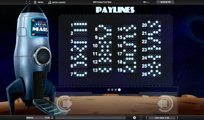 Paylines 1-26