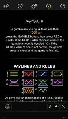 Paylines 1-20