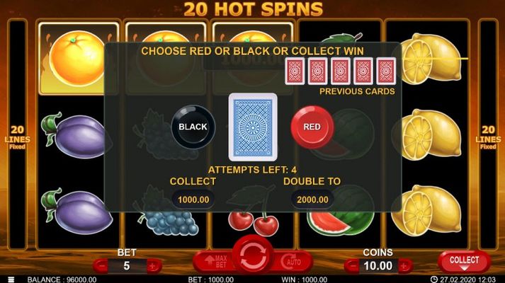 Black or Red Gamble Feature