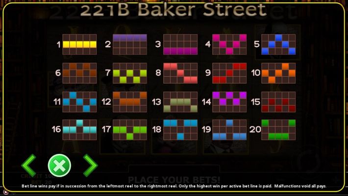 221B Baker Street :: Paylines 1-20